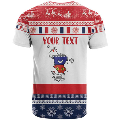 Personalized Mayotte Christmas T-Shirt Joyeux Noel Graphic Tee