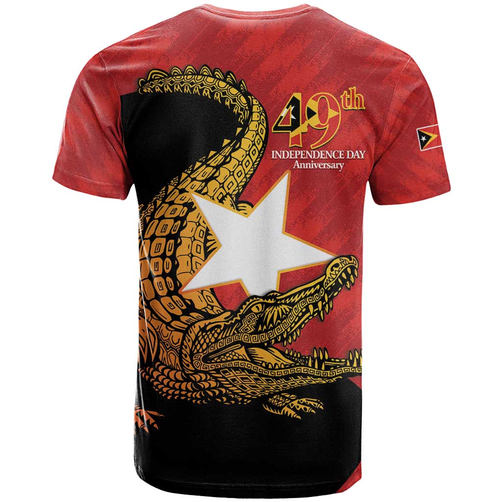 East Timor Independence Day T-Shirt 49th Anniversary - Crocodile Curve Style Graphic Tee