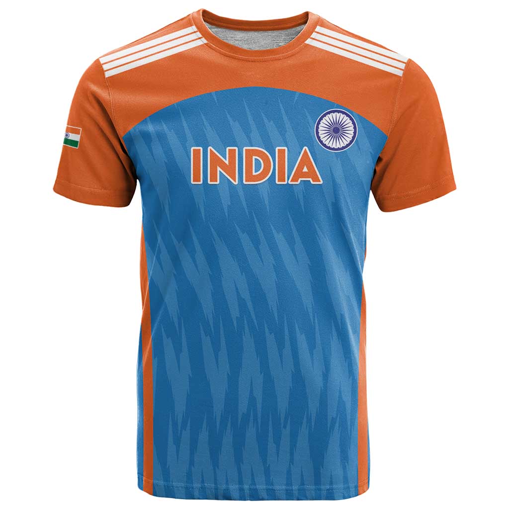Custom India Cricket T-Shirt Go Men in Blue Graphic Tee