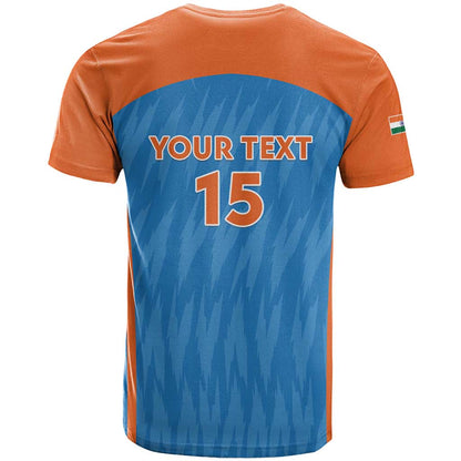 Custom India Cricket T-Shirt Go Men in Blue Graphic Tee