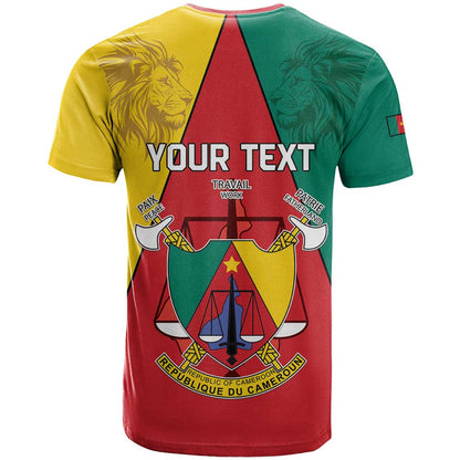 Personalised Cameroon National Day T-Shirt Coat Of Arms With Lion Graphic Tee