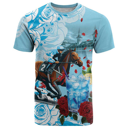 Kentucky Horse Racing T-Shirt Churchill Downs Derby Blueberry Mint Julep Cocktail Graphic Tee