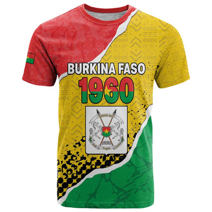 Personalized Burkina Faso Independence Day T-Shirt Coat Of Arms - Grunge Style Graphic Tee