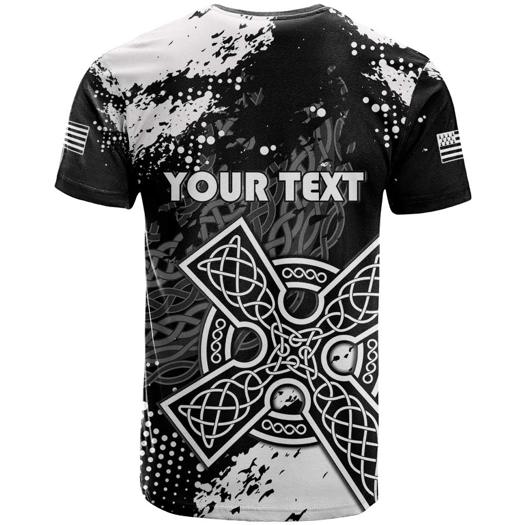 Personalized Brittany Celtic Cross T-Shirt With Celtic Knotwork Graphic Tee