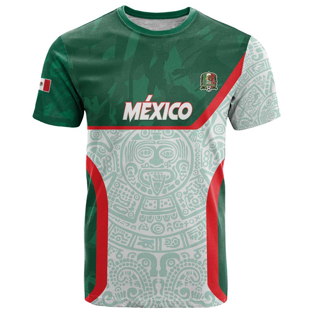 Custom Mexico Football T-Shirt Aztec Pattern Graphic Tee