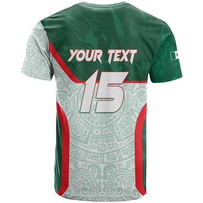 Custom Mexico Football T-Shirt Aztec Pattern Graphic Tee