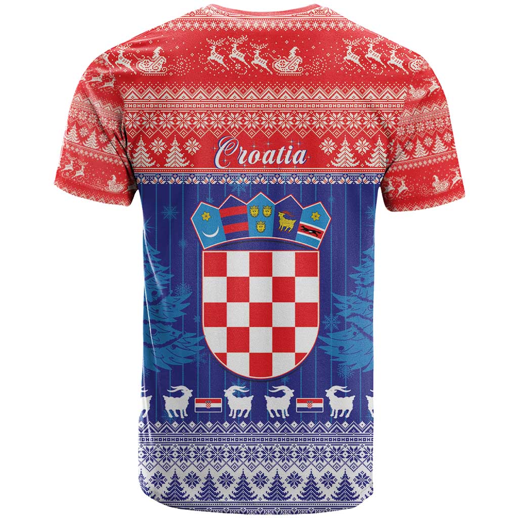 Croatia Christmas T-Shirt Coat Of Arms Sretan Bozic Graphic Tee