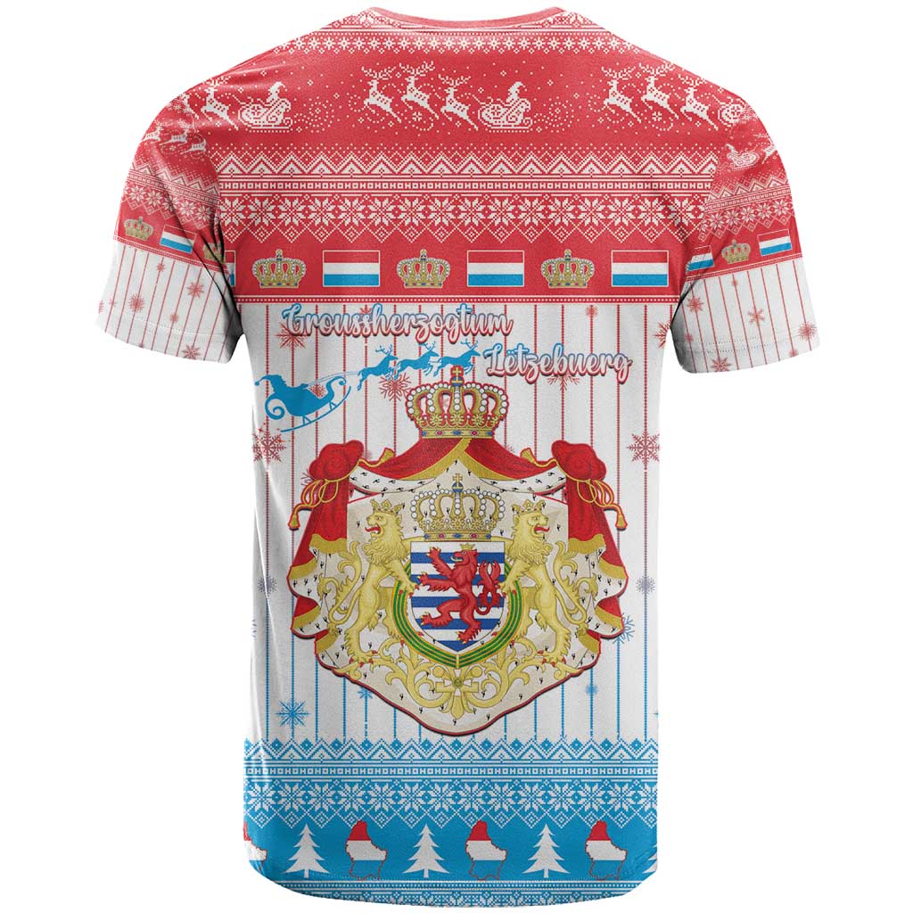 Luxembourg Christmas T-Shirt Coat Of Arms Schei Chreschtdeeg Graphic Tee