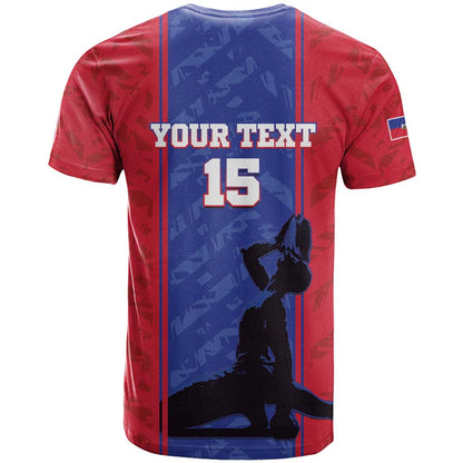 Custom Haiti Football T-Shirt Go Les Grenadiers Graphic Tee