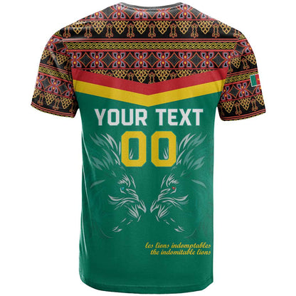 Custom Cameroon Football T-Shirt Go Champions - Toghu Pattern Graphic Tee