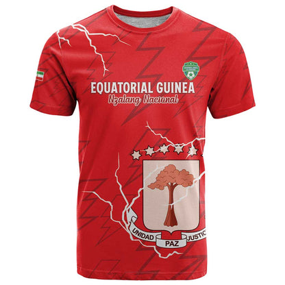 Custom Equatorial Guinea Football T-Shirt Allez Nzalang Nacional - Red Version Graphic Tee