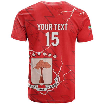 Custom Equatorial Guinea Football T-Shirt Allez Nzalang Nacional - Red Version Graphic Tee
