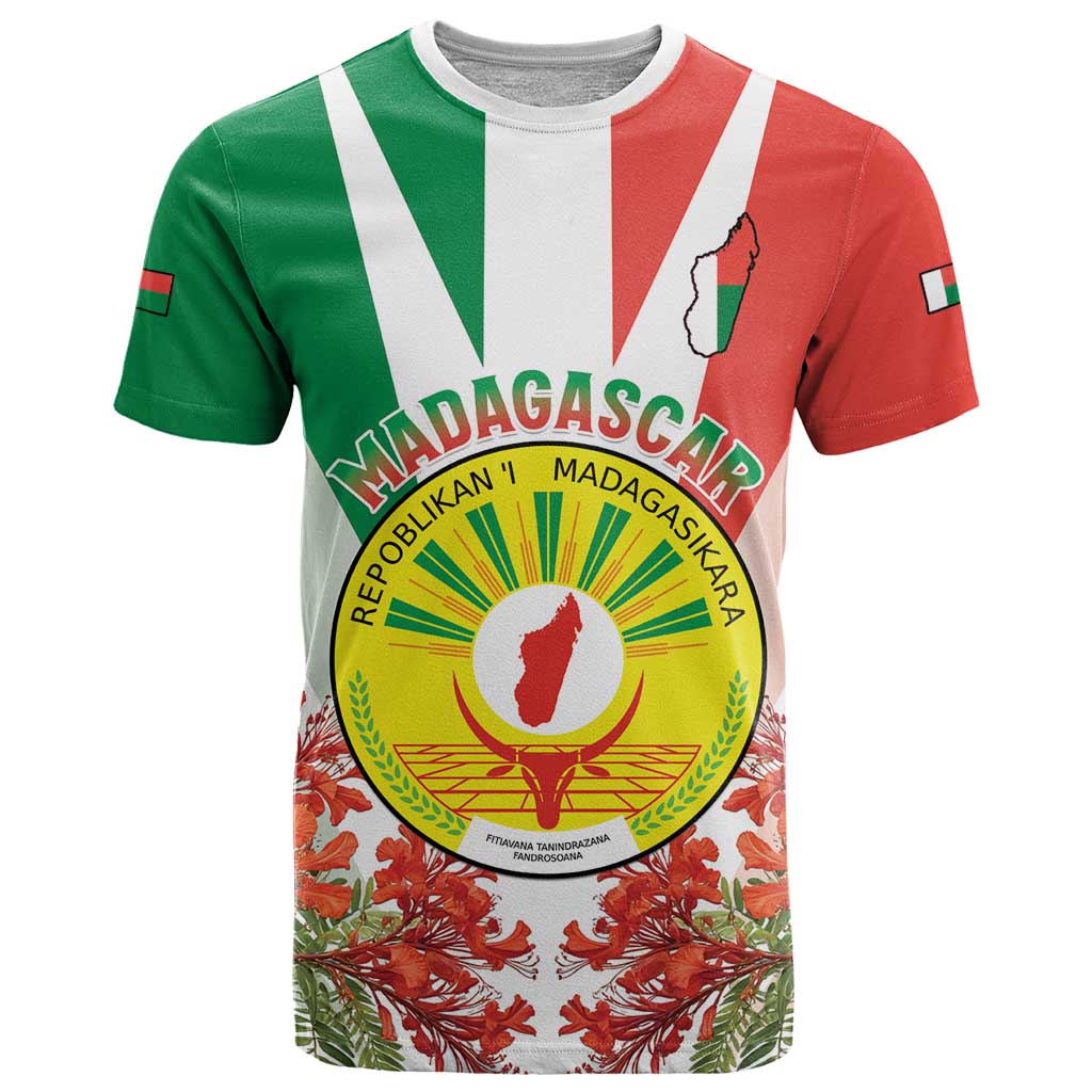 Personalized Madagasikara T-Shirt Seal With Poinciana Graphic Tee