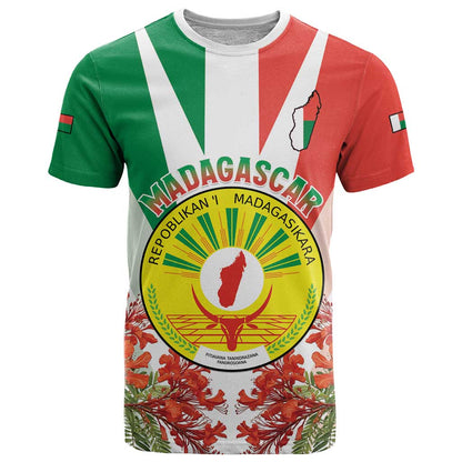 Personalized Madagasikara T-Shirt Seal With Poinciana Graphic Tee