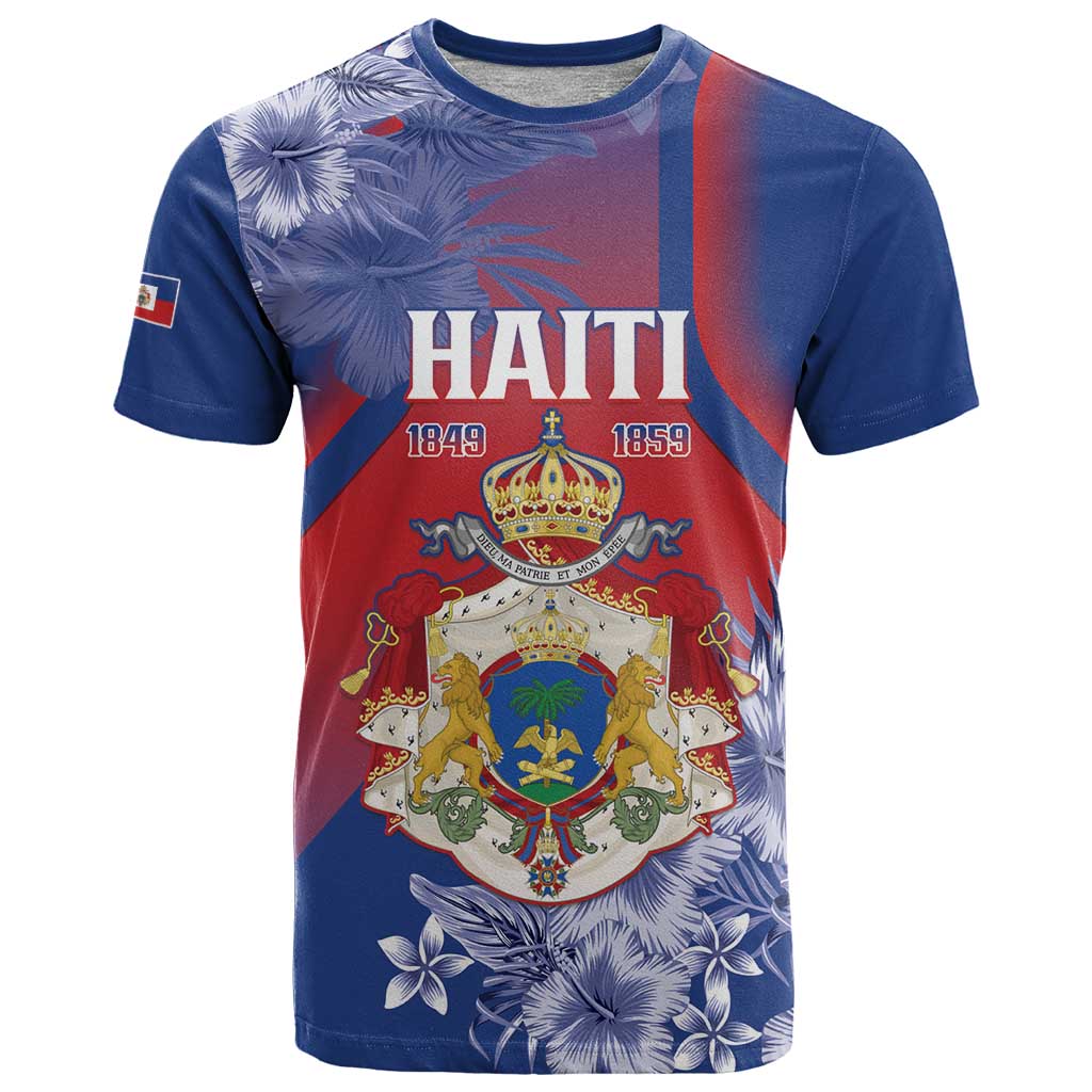 Personalised Second Empire of Haiti T-Shirt Imperial Coat Of Arms 1849-1859 Tropical Flowers Graphic Tee