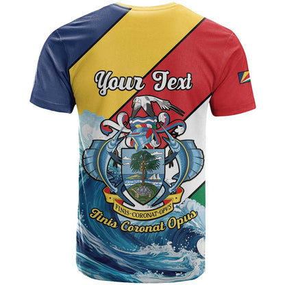 Personalised Seychelles Sailfish T-Shirt With Coat Of Arms Graphic Tee