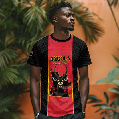 Custom Angola Football T-Shirt Come On Palancas Negras Graphic Tee