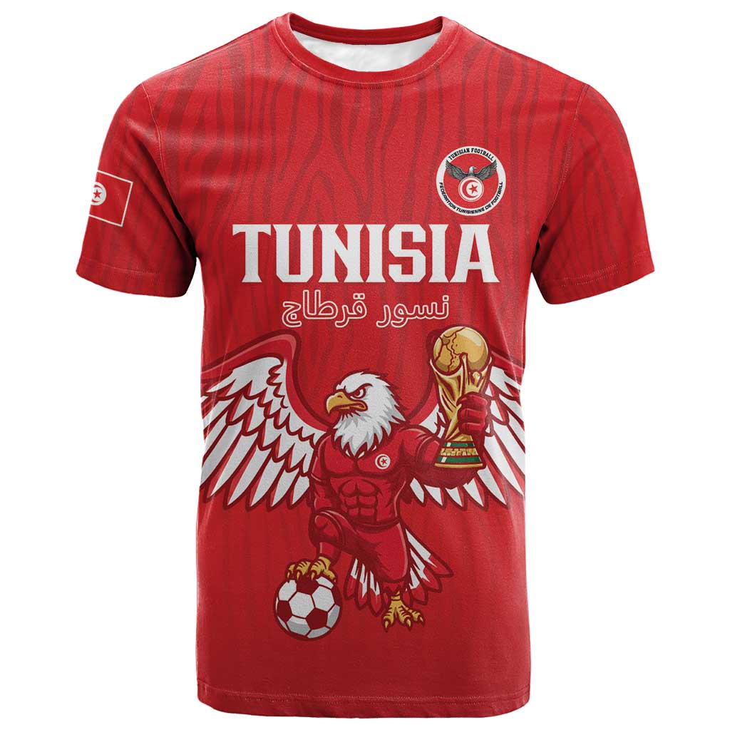 Custom Tunisia Football T-Shirt Eagles of Carthage Rise Graphic Tee