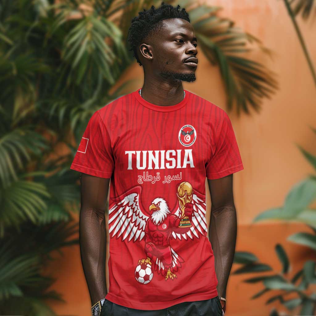 Custom Tunisia Football T-Shirt Eagles of Carthage Rise Graphic Tee