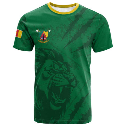 Custom Cameroon Football T-Shirt Go Les Lions Indomptables Go Graphic Tee