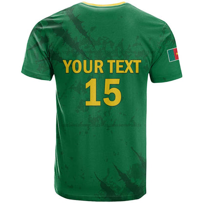 Custom Cameroon Football T-Shirt Go Les Lions Indomptables Go Graphic Tee