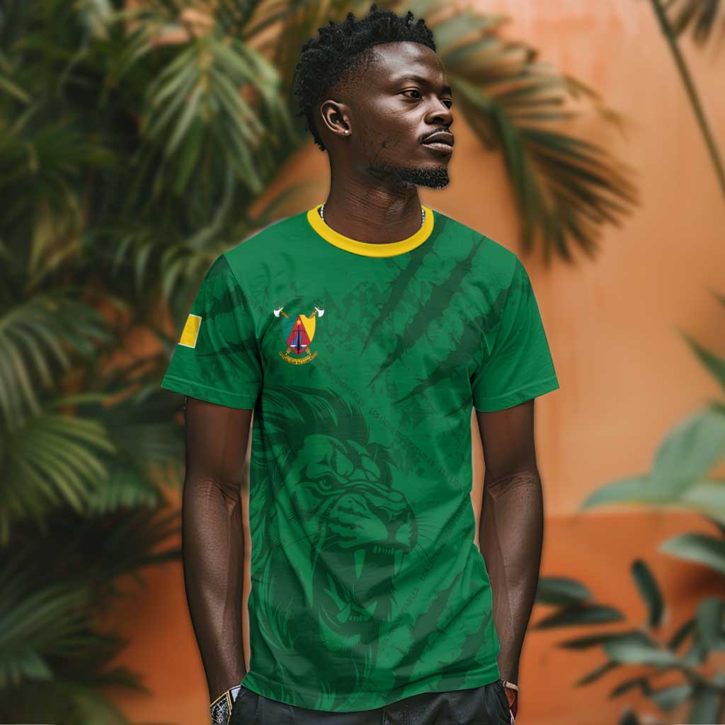Custom Cameroon Football T-Shirt Go Les Lions Indomptables Go Graphic Tee