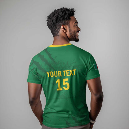 Custom Cameroon Football T-Shirt Go Les Lions Indomptables Go Graphic Tee