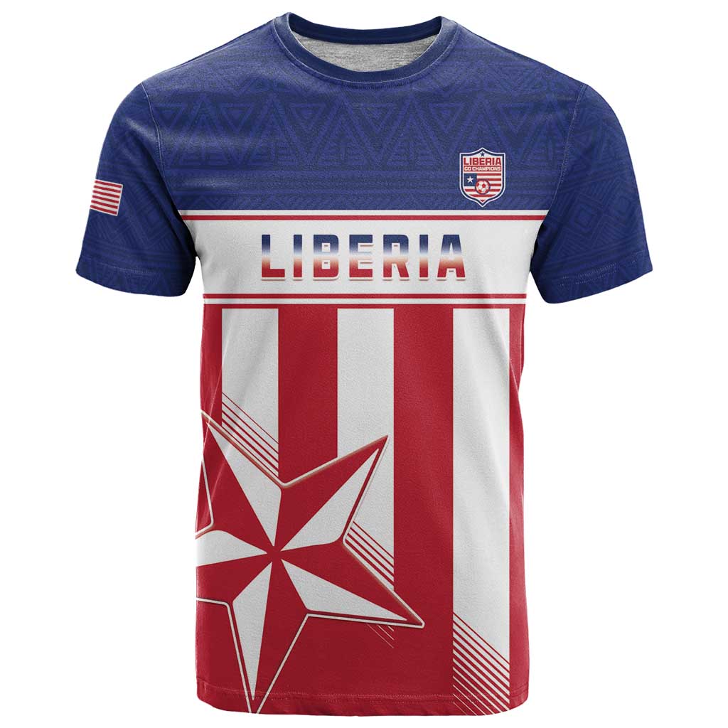 Custom Liberia Football T-Shirt Go Lone Stars Graphic Tee
