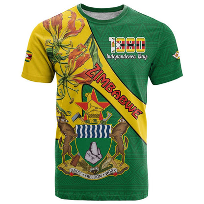 Personalised Zimbabwe T-Shirt 1980 Independence Day Graphic Tee