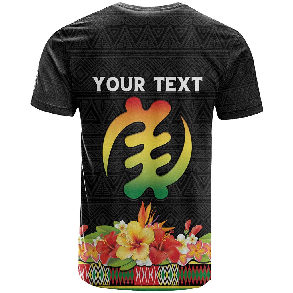 Personalized Hibiscus Mix Dashiki African Pattern T-Shirt Adinkra Symbol Graphic Tee