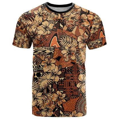 Hibiscus Mix African Pattern T-Shirt Graphic Tee
