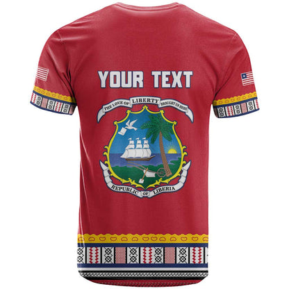 Personalized Liberia Dashiki T-Shirt Red Color Graphic Tee