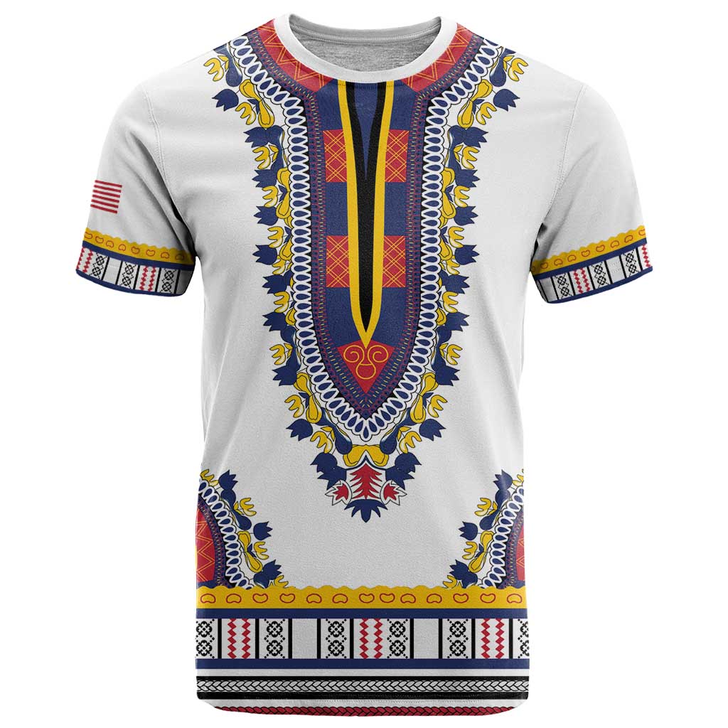 Personalized Liberia Dashiki T-Shirt White Color Graphic Tee