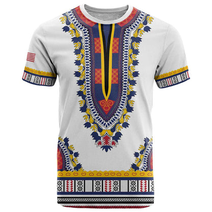 Personalized Liberia Dashiki T-Shirt White Color Graphic Tee