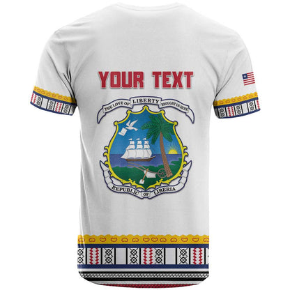 Personalized Liberia Dashiki T-Shirt White Color Graphic Tee