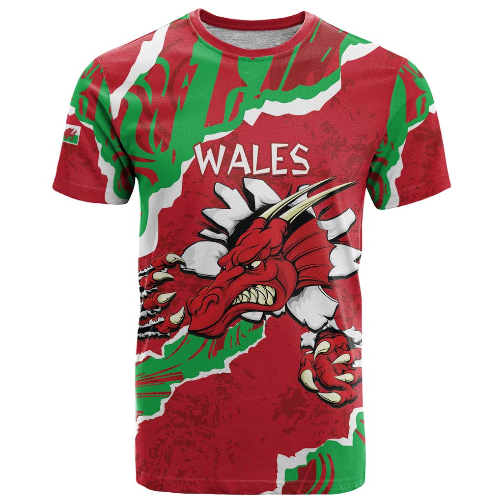 Personalised Wales T-Shirt Welsh Dragon Graphic Tee