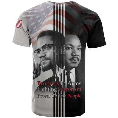 Martin Luther King And Malcolm X T-Shirt Two Minds One Movement Graphic Tee