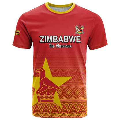 Custom Zimbabwe Cricket T-Shirt Go Chevrons Graphic Tee