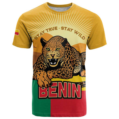 Personalised Benin Leopard T-Shirt Stay True - Stay Wild Graphic Tee
