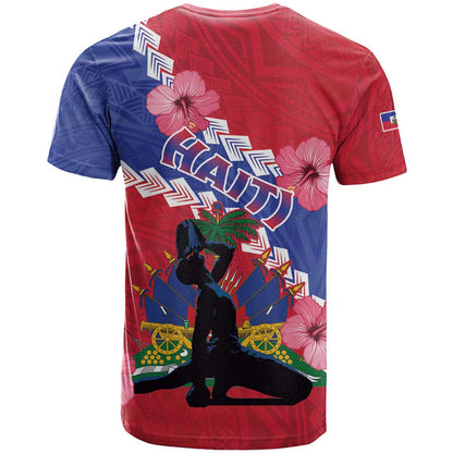 Haiti T-Shirt Neg Maron Polynesian Graphic Tee