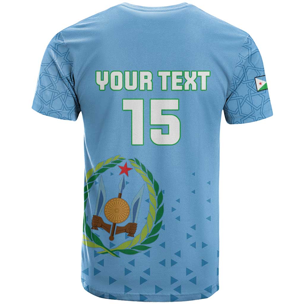 Custom Djibouti Football T-Shirt Come On Riverains de la Mer Rouge Graphic Tee