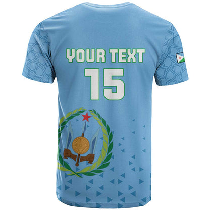 Custom Djibouti Football T-Shirt Come On Riverains de la Mer Rouge Graphic Tee