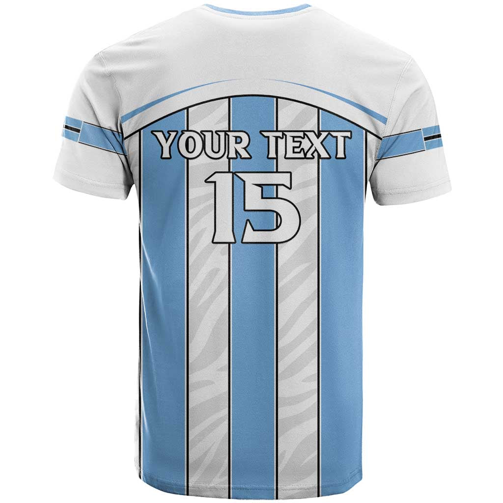 Custom Botswana Football T-Shirt Come On Zebras Graphic Tee