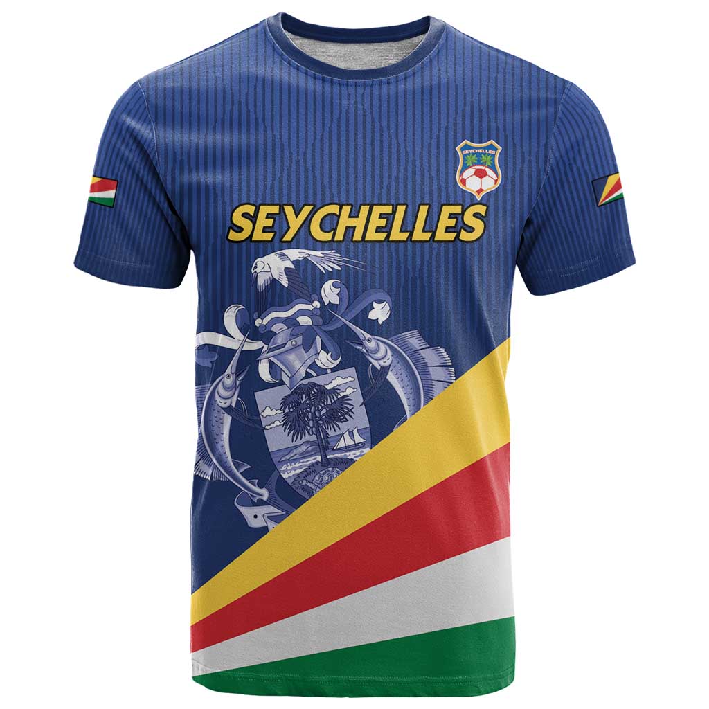Custom Seychelles Beach Soccer 2025 T-Shirt Flag Style Graphic Tee