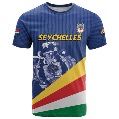 Custom Seychelles Beach Soccer 2025 T-Shirt Flag Style Graphic Tee