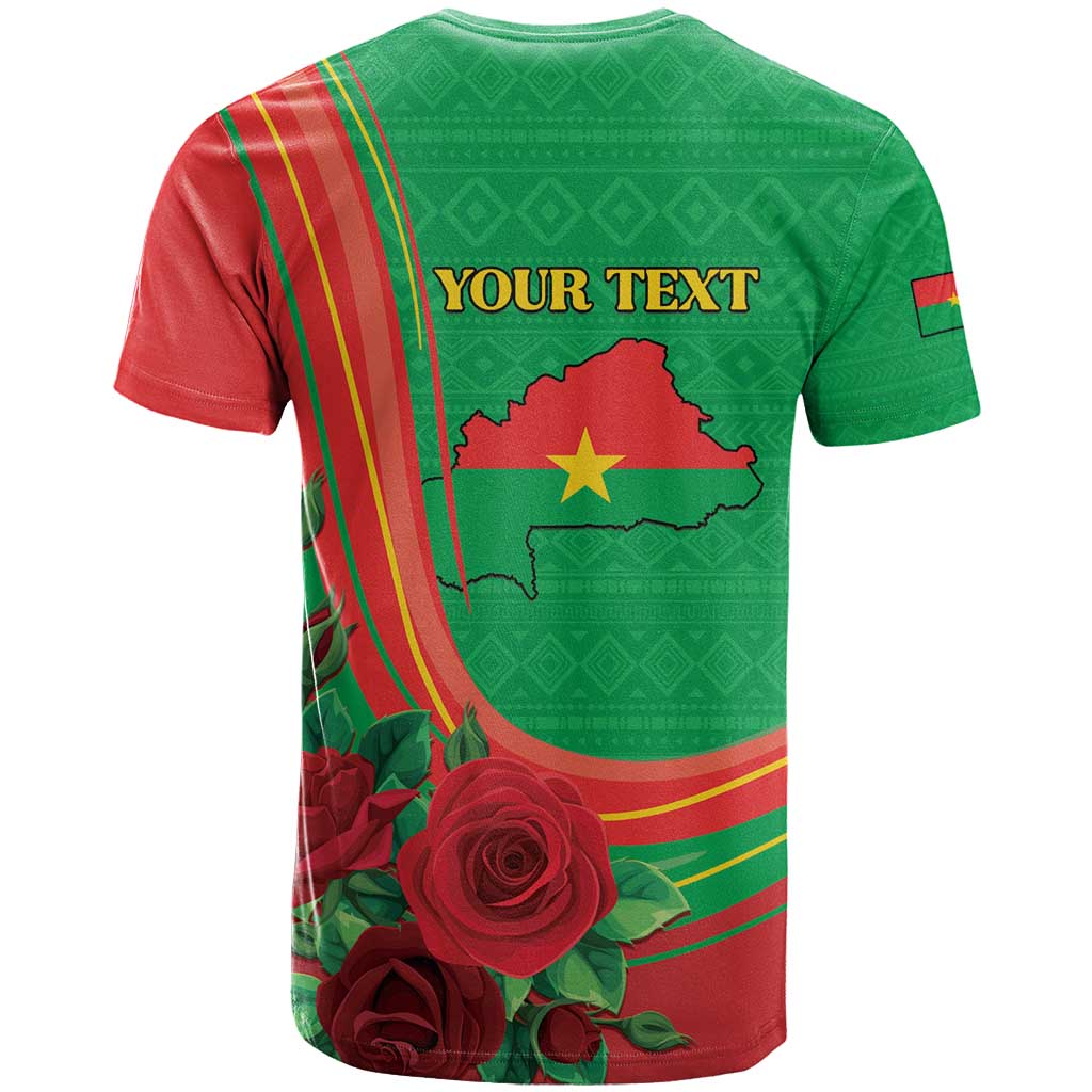 Personalised Burkina Faso Independence Day T-Shirt Coat Of Arms With Rose Graphic Tee