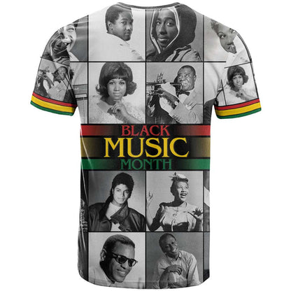 African-American Black Music Month T-Shirt Legends Tribute Graphic Tee