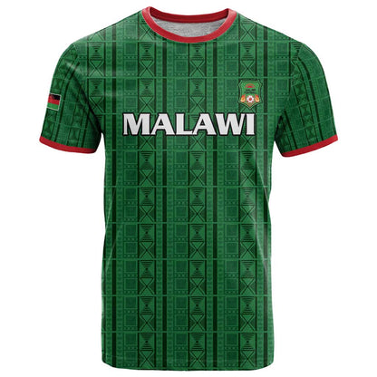 Custom Malawi Football T-Shirt Come On Flames - Green Graphic Tee