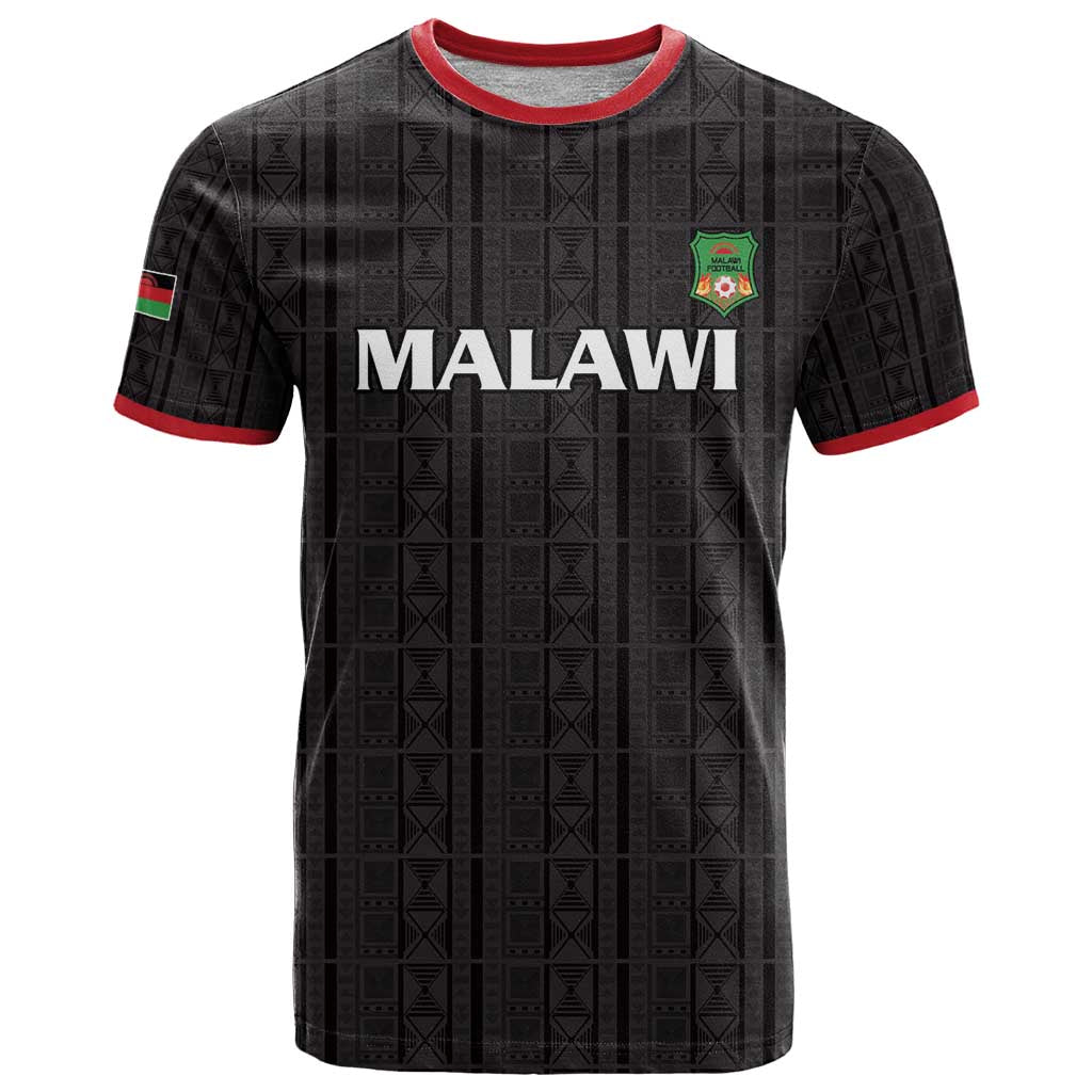 Custom Malawi Football T-Shirt Come On Flames - Black Graphic Tee