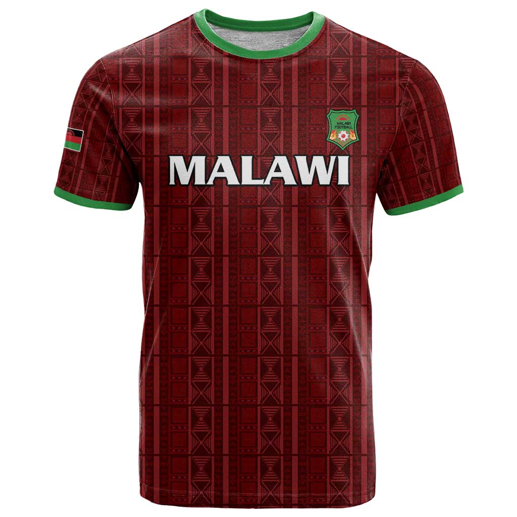 Custom Malawi Football T-Shirt Come On Flames - Red Graphic Tee